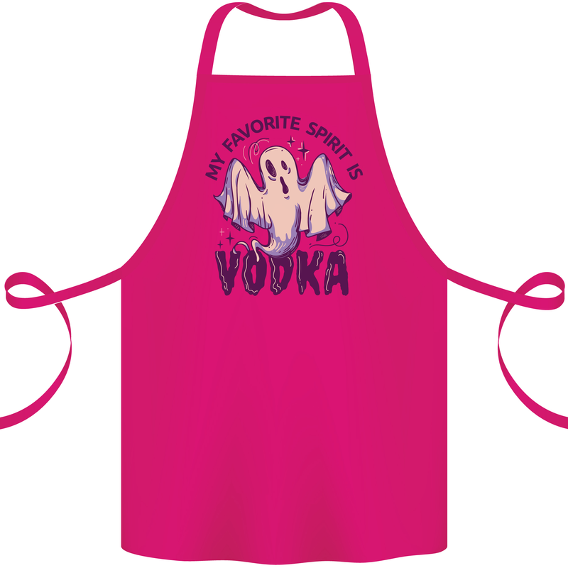 Funny Halloween Alcohol Vodka Spirit Ghost Cotton Apron 100% Organic Pink