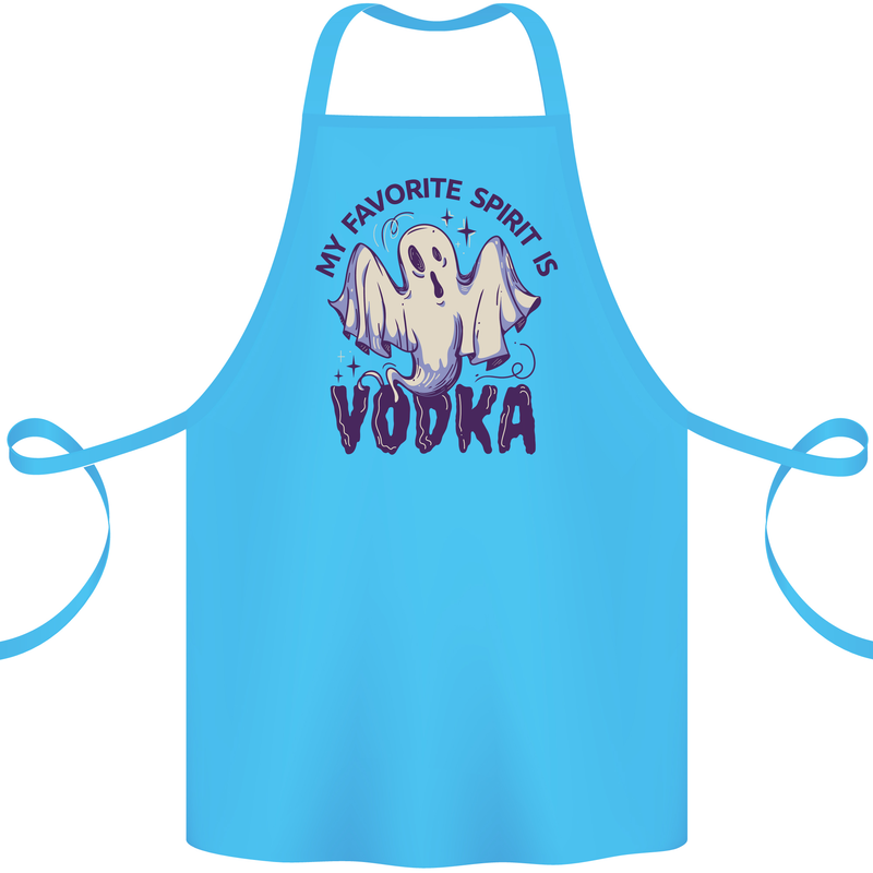 Funny Halloween Alcohol Vodka Spirit Ghost Cotton Apron 100% Organic Turquoise