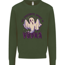 Funny Halloween Alcohol Vodka Spirit Ghost Kids Sweatshirt Jumper Forest Green