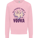 Funny Halloween Alcohol Vodka Spirit Ghost Kids Sweatshirt Jumper Light Pink