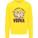 Funny Halloween Alcohol Vodka Spirit Ghost Kids Sweatshirt Jumper Yellow