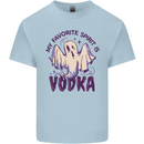 Funny Halloween Alcohol Vodka Spirit Ghost Kids T-Shirt Childrens Light Blue