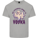 Funny Halloween Alcohol Vodka Spirit Ghost Kids T-Shirt Childrens Sports Grey