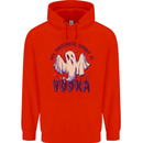 Funny Halloween Alcohol Vodka Spirit Ghost Mens 80% Cotton Hoodie Bright Red