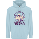 Funny Halloween Alcohol Vodka Spirit Ghost Mens 80% Cotton Hoodie Light Blue