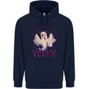 Funny Halloween Alcohol Vodka Spirit Ghost Mens 80% Cotton Hoodie Navy Blue
