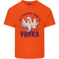 Funny Halloween Alcohol Vodka Spirit Ghost Mens Cotton T-Shirt Tee Top Orange