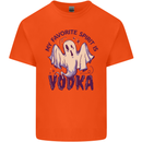 Funny Halloween Alcohol Vodka Spirit Ghost Mens Cotton T-Shirt Tee Top Orange