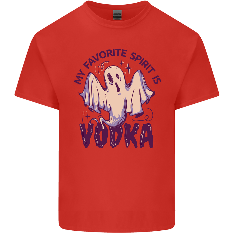 Funny Halloween Alcohol Vodka Spirit Ghost Mens Cotton T-Shirt Tee Top Red