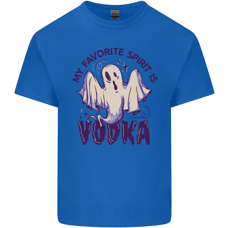 Funny Halloween Alcohol Vodka Spirit Ghost Mens Cotton T-Shirt Tee Top Royal Blue