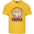 Funny Halloween Alcohol Vodka Spirit Ghost Mens Cotton T-Shirt Tee Top Yellow
