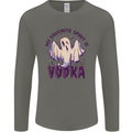 Funny Halloween Alcohol Vodka Spirit Ghost Mens Long Sleeve T-Shirt Charcoal