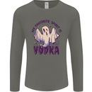 Funny Halloween Alcohol Vodka Spirit Ghost Mens Long Sleeve T-Shirt Charcoal
