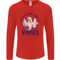 Funny Halloween Alcohol Vodka Spirit Ghost Mens Long Sleeve T-Shirt Red