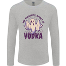 Funny Halloween Alcohol Vodka Spirit Ghost Mens Long Sleeve T-Shirt Sports Grey