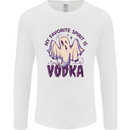 Funny Halloween Alcohol Vodka Spirit Ghost Mens Long Sleeve T-Shirt White