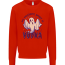 Funny Halloween Alcohol Vodka Spirit Ghost Mens Sweatshirt Jumper Bright Red