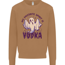 Funny Halloween Alcohol Vodka Spirit Ghost Mens Sweatshirt Jumper Caramel Latte