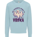 Funny Halloween Alcohol Vodka Spirit Ghost Mens Sweatshirt Jumper Light Blue