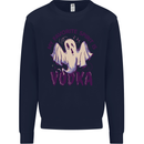 Funny Halloween Alcohol Vodka Spirit Ghost Mens Sweatshirt Jumper Navy Blue