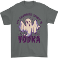 Funny Halloween Alcohol Vodka Spirit Ghost Mens T-Shirt Cotton Gildan Charcoal