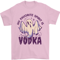 Funny Halloween Alcohol Vodka Spirit Ghost Mens T-Shirt Cotton Gildan Light Pink