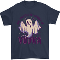 Funny Halloween Alcohol Vodka Spirit Ghost Mens T-Shirt Cotton Gildan Navy Blue