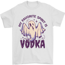 Funny Halloween Alcohol Vodka Spirit Ghost Mens T-Shirt Cotton Gildan White