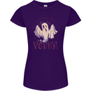 Funny Halloween Alcohol Vodka Spirit Ghost Womens Petite Cut T-Shirt Purple