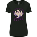 Funny Halloween Alcohol Vodka Spirit Ghost Womens Wider Cut T-Shirt Black