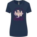 Funny Halloween Alcohol Vodka Spirit Ghost Womens Wider Cut T-Shirt Navy Blue
