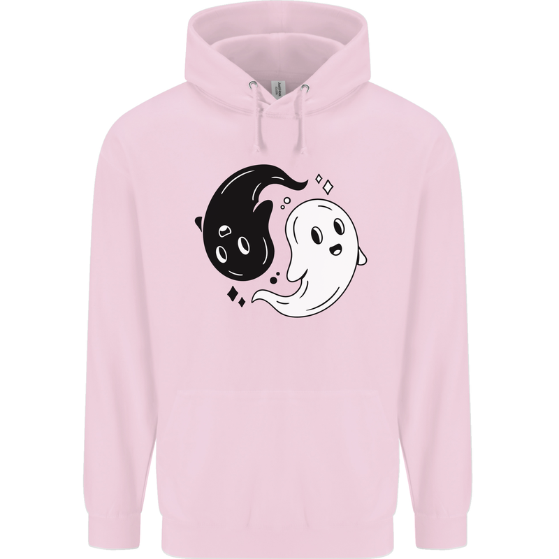 Funny Halloween Ying Yang Ghosts Childrens Kids Hoodie Light Pink