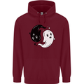 Funny Halloween Ying Yang Ghosts Childrens Kids Hoodie Maroon