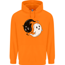Funny Halloween Ying Yang Ghosts Childrens Kids Hoodie Orange