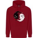 Funny Halloween Ying Yang Ghosts Childrens Kids Hoodie Red