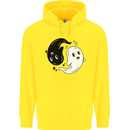 Funny Halloween Ying Yang Ghosts Childrens Kids Hoodie Yellow