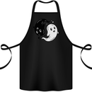 Funny Halloween Ying Yang Ghosts Cotton Apron 100% Organic Black
