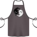 Funny Halloween Ying Yang Ghosts Cotton Apron 100% Organic Dark Grey