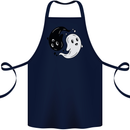 Funny Halloween Ying Yang Ghosts Cotton Apron 100% Organic Navy Blue