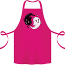 Funny Halloween Ying Yang Ghosts Cotton Apron 100% Organic Pink