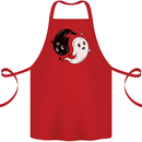 Funny Halloween Ying Yang Ghosts Cotton Apron 100% Organic Red