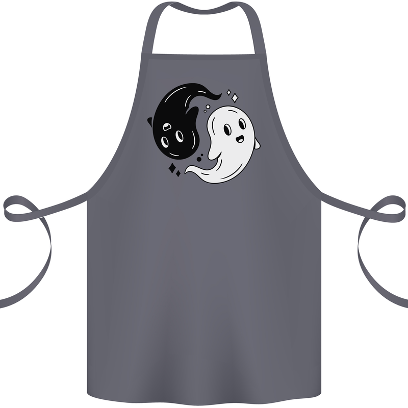 Funny Halloween Ying Yang Ghosts Cotton Apron 100% Organic Steel