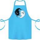 Funny Halloween Ying Yang Ghosts Cotton Apron 100% Organic Turquoise