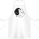 Funny Halloween Ying Yang Ghosts Cotton Apron 100% Organic White