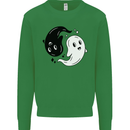 Funny Halloween Ying Yang Ghosts Kids Sweatshirt Jumper Irish Green
