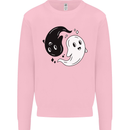 Funny Halloween Ying Yang Ghosts Kids Sweatshirt Jumper Light Pink