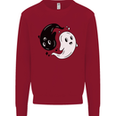 Funny Halloween Ying Yang Ghosts Kids Sweatshirt Jumper Red