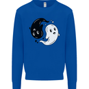 Funny Halloween Ying Yang Ghosts Kids Sweatshirt Jumper Royal Blue