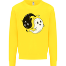 Funny Halloween Ying Yang Ghosts Kids Sweatshirt Jumper Yellow