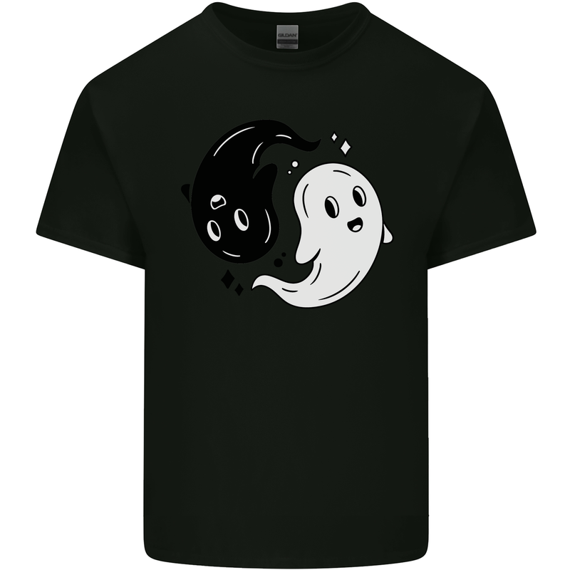Funny Halloween Ying Yang Ghosts Kids T-Shirt Childrens Black